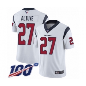 Men's Houston Texans #27 Jose Altuve White Vapor Untouchable Limited Player 100th Season Football Jersey