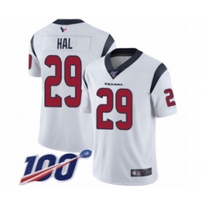 Men's Houston Texans #29 Andre Hal White Vapor Untouchable Limited Player 100th Season Football Jersey