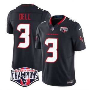 Men's Houston Texans #3 Tank Dell Navy F.U.S.E. 2024 AFC South Division Champions Vapor Limited Stitched Football Jersey