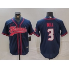 Men's Houston Texans #3 Tank Dell Navy With Patch Cool Base Stitched Baseball Jersey