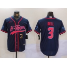 Men's Houston Texans #3 Tank Dell Navy With Patch Cool Base Stitched Baseball Jerseys