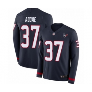 Men's Houston Texans #37 Jahleel Addae Limited Navy Blue Therma Long Sleeve Football Jersey