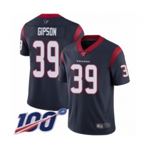 Men's Houston Texans #39 Tashaun Gipson Navy Blue Team Color Vapor Untouchable Limited Player 100th Season Football Jersey