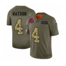 Men's Houston Texans #4 Deshaun Watson 2019 Olive Camo Salute to Service Limited Jersey