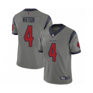 Men's Houston Texans #4 Deshaun Watson Limited Gray Inverted Legend Football Jersey