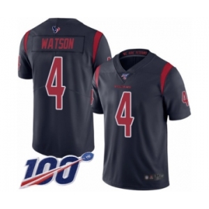 Men's Houston Texans #4 Deshaun Watson Limited Navy Blue Rush Vapor Untouchable 100th Season Football Jersey