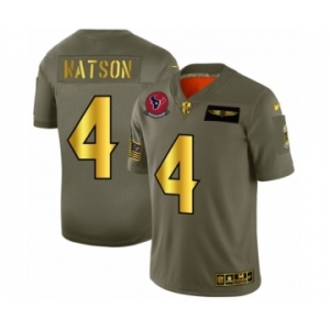 Men's Houston Texans #4 Deshaun Watson Limited Olive Gold 2019 Salute to Service Football Jersey