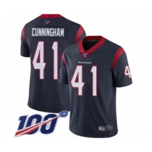 Men's Houston Texans #41 Zach Cunningham Navy Blue Team Color Vapor Untouchable Limited Player 100th Season Football Jersey
