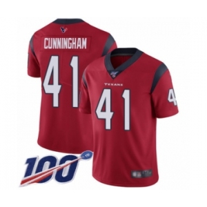 Men's Houston Texans #41 Zach Cunningham Red Alternate Vapor Untouchable Limited Player 100th Season Football Jersey