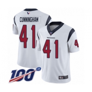 Men's Houston Texans #41 Zach Cunningham White Vapor Untouchable Limited Player 100th Season Football Jersey