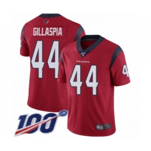 Men's Houston Texans #44 Cullen Gillaspia Red Alternate Vapor Untouchable Limited Player 100th Season Football Jersey