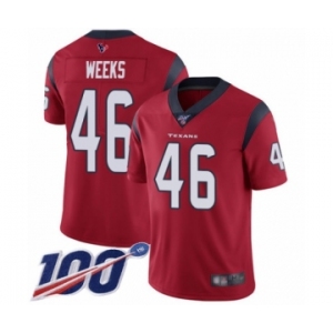 Men's Houston Texans #46 Jon Weeks Red Alternate Vapor Untouchable Limited Player 100th Season Football Jersey