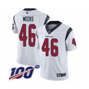 Men's Houston Texans #46 Jon Weeks White Vapor Untouchable Limited Player 100th Season Football Jersey