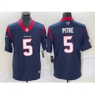 Men's Houston Texans #5 Jalen Pitre Navy Blue 2022 Vapor Untouchable Stitched Nike Limited Jersey