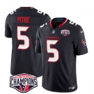 Men's Houston Texans #5 Jalen Pitre Navy F.U.S.E. 2024 AFC South Division Champions Vapor Limited Stitched Football Jersey