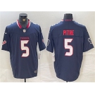 Men's Houston Texans #5 Jalen Pitre Navy F.U.S.E. Vapor Limited Football Stitched Jersey