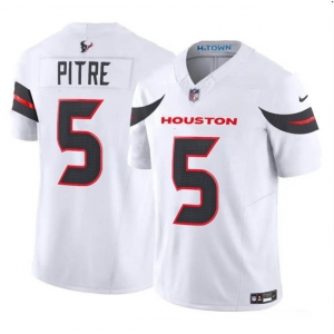 Men's Houston Texans #5 Jalen Pitre White 2024 Vapor F.U.S.E. Limited Football Stitched Jersey