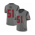 Men's Houston Texans #51 Dylan Cole Limited Gray Inverted Legend Football Jersey