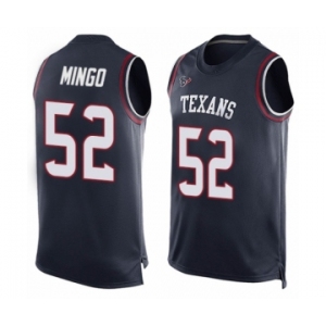 Men's Houston Texans #52 Barkevious Mingo Limited Navy Blue Player Name & Number Tank Top Football Jersey