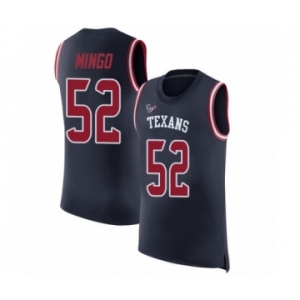 Men's Houston Texans #52 Barkevious Mingo Navy Blue Rush Player Name & Number Tank Top Football Jersey