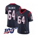 Men's Houston Texans #64 Senio Kelemete Navy Blue Team Color Vapor Untouchable Limited Player 100th Season Football Jersey