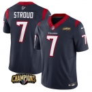 Men's Houston Texans #7 C.J. Stroud Navy 2023 F.U.S.E. AFC South Champions Patch Vapor Untouchable Limited Football Stitched Jersey