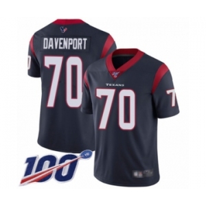 Men's Houston Texans #70 Julien Davenport Navy Blue Team Color Vapor Untouchable Limited Player 100th Season Football Jersey