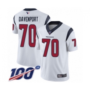 Men's Houston Texans #70 Julien Davenport White Vapor Untouchable Limited Player 100th Season Football Jersey