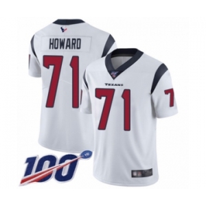 Men's Houston Texans #71 Tytus Howard White Vapor Untouchable Limited Player 100th Season Football Jersey