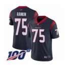 Men's Houston Texans #75 Martinas Rankin Navy Blue Team Color Vapor Untouchable Limited Player 100th Season Football Jersey