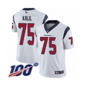 Men's Houston Texans #75 Matt Kalil White Vapor Untouchable Limited Player 100th Season Football Jersey