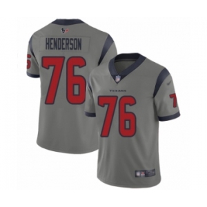 Men's Houston Texans #76 Seantrel Henderson Limited Gray Inverted Legend Football Jersey