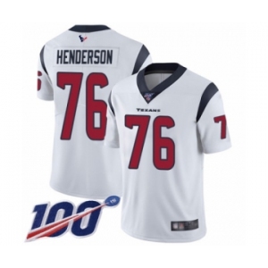 Men's Houston Texans #76 Seantrel Henderson White Vapor Untouchable Limited Player 100th Season Football Jersey