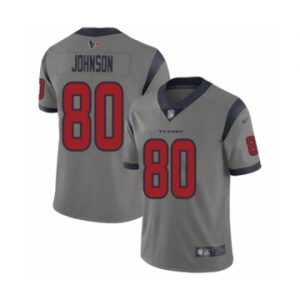 Men's Houston Texans #80 Andre Johnson Limited Gray Inverted Legend Football Jersey