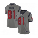 Men's Houston Texans #81 Kahale Warring Limited Gray Inverted Legend Football Jersey