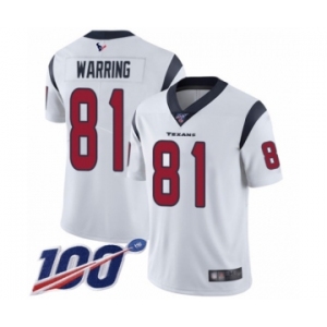 Men's Houston Texans #81 Kahale Warring White Vapor Untouchable Limited Player 100th Season Football Jersey