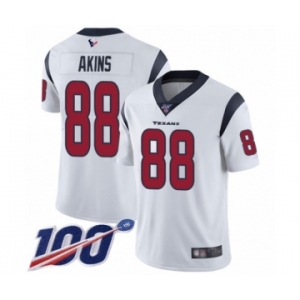 Men's Houston Texans #88 Jordan Akins White Vapor Untouchable Limited Player 100th Season Football Jersey