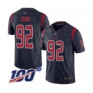 Men's Houston Texans #92 Brandon Dunn Limited Navy Blue Rush Vapor Untouchable 100th Season Football Jersey