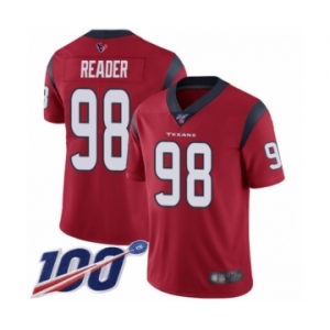 Men's Houston Texans #98 D.J. Reader Red Alternate Vapor Untouchable Limited Player 100th Season Football Jersey