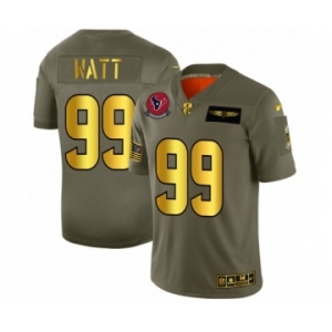 Men's Houston Texans #99 J.J. Watt Limited Olive Gold 2019 Salute to Service Football Jersey