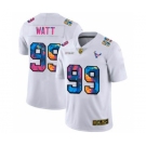 Men's Houston Texans #99 J.J. Watt White Multi-Color 2020 Football Crucial Catch Limited Football Jersey