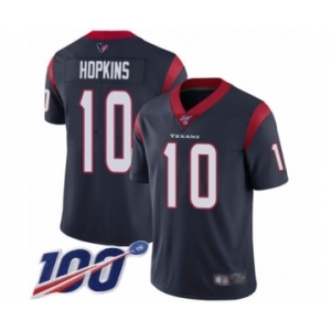 Men's Nike Houston Texans #10 DeAndre Hopkins Navy Blue Team Color Vapor Untouchable Limited Player 100th Season NFL Jersey