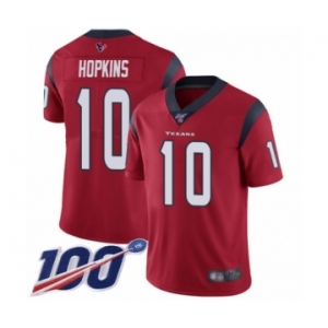 Men's Nike Houston Texans #10 DeAndre Hopkins Red Alternate Vapor Untouchable Limited Player 100th Season NFL Jersey