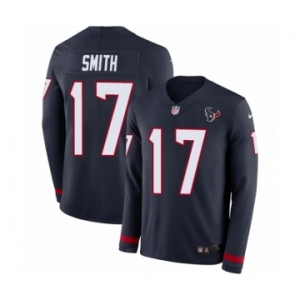 Men's Nike Houston Texans #17 Vyncint Smith Limited Navy Blue Therma Long Sleeve NFL Jersey