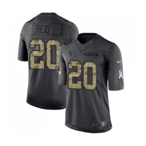 Men's Nike Houston Texans #20 Justin Reid Limited Black 2016 Salute to Service NFL Jersey