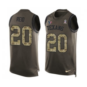Men's Nike Houston Texans #20 Justin Reid Limited Green Salute to Service Tank Top NFL Jersey