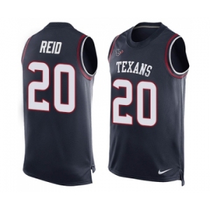 Men's Nike Houston Texans #20 Justin Reid Limited Navy Blue Player Name & Number Tank Top NFL Jersey
