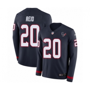 Men's Nike Houston Texans #20 Justin Reid Limited Navy Blue Therma Long Sleeve NFL Jersey