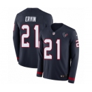 Men's Nike Houston Texans #21 Tyler Ervin Limited Navy Blue Therma Long Sleeve NFL Jersey