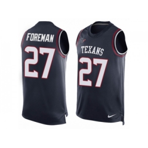 Men's Nike Houston Texans #27 D'Onta Foreman Limited Navy Blue Player Name & Number Tank Top NFL Jersey